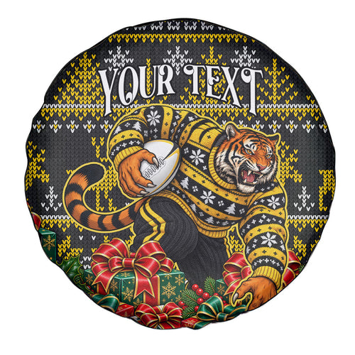 Personalized Richmond Tigers Football Christmas Spare Tire Cover Australian Football Mascot - Ugly Xmas Pattern Festive