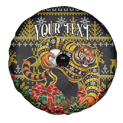 Personalized Richmond Tigers Football Christmas Spare Tire Cover Australian Football Mascot - Ugly Xmas Pattern Festive