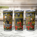 Personalized Richmond Tigers Football Christmas Tumbler Cup Australian Football Mascot - Ugly Xmas Pattern Festive