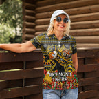 Personalized Richmond Tigers Football Christmas Women Polo Shirt Australian Football Mascot - Ugly Xmas Pattern Festive