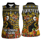 Personalized Richmond Tigers Football Christmas Women Sleeveless Polo Shirt Australian Football Mascot - Ugly Xmas Pattern Festive