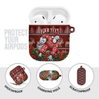 Personalized Sydney Swans Football Christmas AirPods Case Australian Football Mascot - Ugly Xmas Pattern Festive