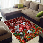 Personalized Sydney Swans Football Christmas Area Rug Australian Football Mascot - Ugly Xmas Pattern Festive