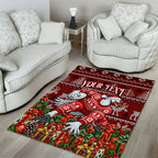 Personalized Sydney Swans Football Christmas Area Rug Australian Football Mascot - Ugly Xmas Pattern Festive