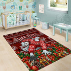 Personalized Sydney Swans Football Christmas Area Rug Australian Football Mascot - Ugly Xmas Pattern Festive