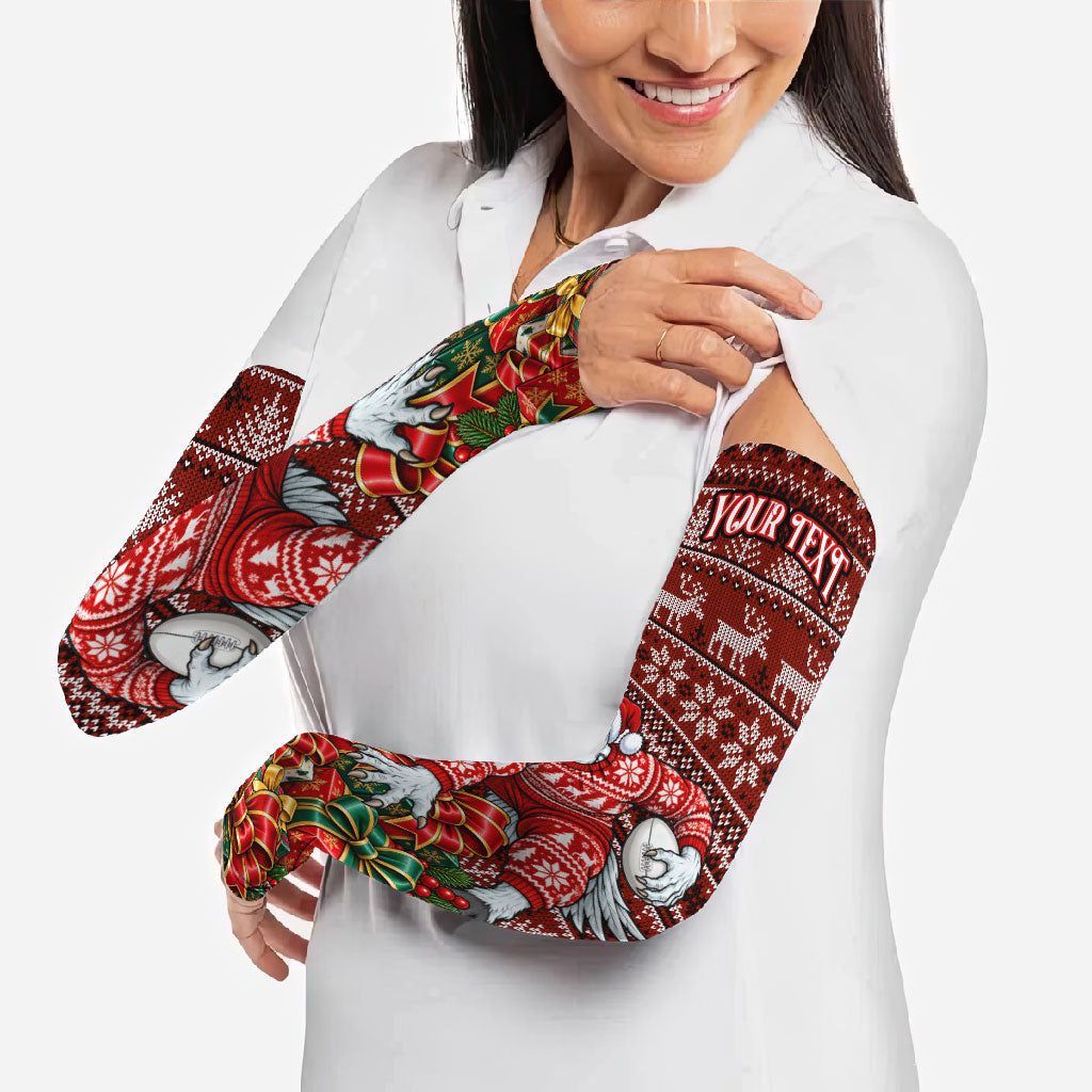 Personalized Sydney Swans Football Christmas Arm Sleeves Australian Football Mascot - Ugly Xmas Pattern Festive