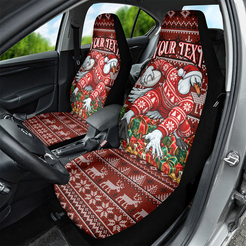 Personalized Sydney Swans Football Christmas Car Seat Cover Australian Football Mascot - Ugly Xmas Pattern Festive