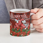 Personalized Sydney Swans Football Christmas Ceramic Mug Australian Football Mascot - Ugly Xmas Pattern Festive