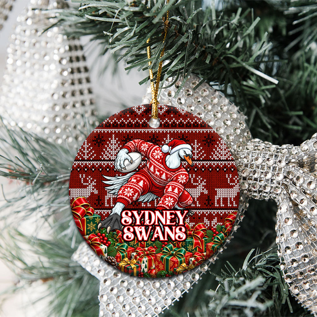 Sydney Swans Football Christmas Ceramic Ornament Australian Football Mascot - Ugly Xmas Pattern Festive