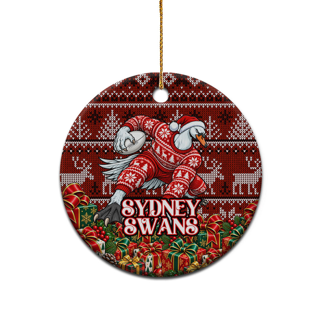 Sydney Swans Football Christmas Ceramic Ornament Australian Football Mascot - Ugly Xmas Pattern Festive
