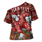 Personalized Sydney Swans Football Christmas Cross Shoulder Shirt Australian Football Mascot - Ugly Xmas Pattern Festive