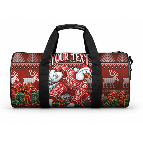 Personalized Sydney Swans Football Christmas Duffle Bag Australian Football Mascot - Ugly Xmas Pattern Festive
