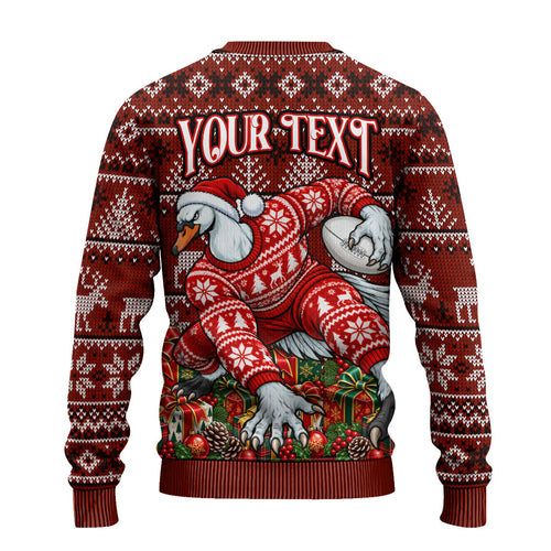 Personalized Sydney Swans Football Christmas Ugly Christmas Sweater Australian Football Mascot - Ugly Xmas Pattern Festive