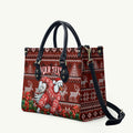 Personalized Sydney Swans Football Christmas Leather Bag Australian Football Mascot - Ugly Xmas Pattern Festive