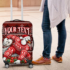 Personalized Sydney Swans Football Christmas Luggage Cover Australian Football Mascot - Ugly Xmas Pattern Festive