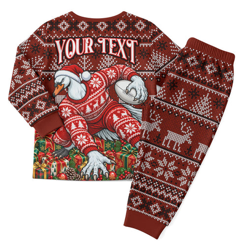 Personalized Sydney Swans Football Christmas Pajama Set Australian Football Mascot - Ugly Xmas Pattern Festive