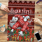 Personalized Sydney Swans Football Christmas Puzzle Australian Football Mascot - Ugly Xmas Pattern Festive