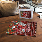 Personalized Sydney Swans Football Christmas Puzzle Australian Football Mascot - Ugly Xmas Pattern Festive