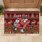 Personalized Sydney Swans Football Christmas Rubber Doormat Australian Football Mascot - Ugly Xmas Pattern Festive