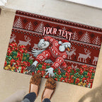 Personalized Sydney Swans Football Christmas Rubber Doormat Australian Football Mascot - Ugly Xmas Pattern Festive