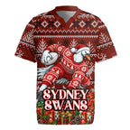 Personalized Sydney Swans Football Christmas Rugby Jersey Australian Football Mascot - Ugly Xmas Pattern Festive