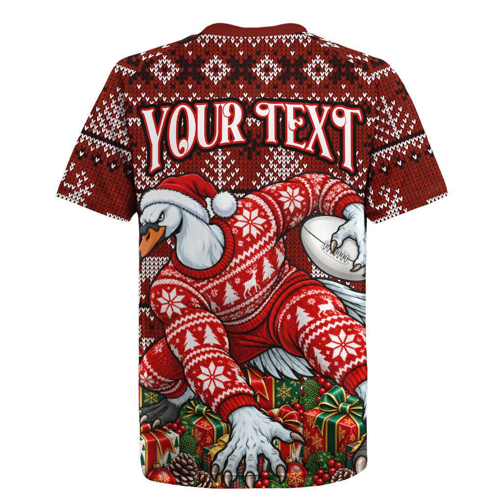 Personalized Sydney Swans Football Christmas Rugby Jersey Australian Football Mascot - Ugly Xmas Pattern Festive