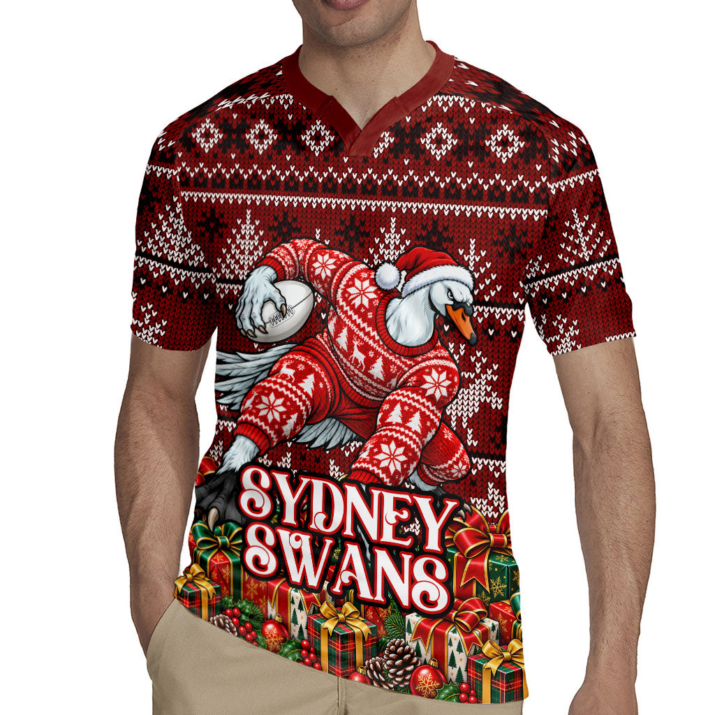 Personalized Sydney Swans Football Christmas Rugby Jersey Australian Football Mascot - Ugly Xmas Pattern Festive