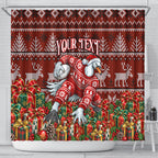 Personalized Sydney Swans Football Christmas Shower Curtain Australian Football Mascot - Ugly Xmas Pattern Festive