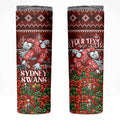 Personalized Sydney Swans Football Christmas Skinny Tumbler Australian Football Mascot - Ugly Xmas Pattern Festive
