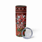 Personalized Sydney Swans Football Christmas Skinny Tumbler Australian Football Mascot - Ugly Xmas Pattern Festive