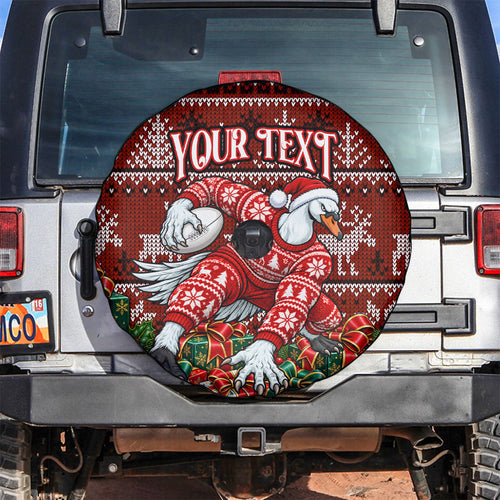 Personalized Sydney Swans Football Christmas Spare Tire Cover Australian Football Mascot - Ugly Xmas Pattern Festive