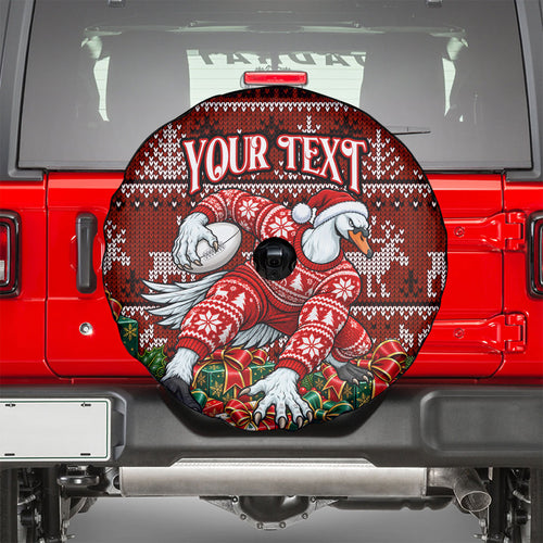Personalized Sydney Swans Football Christmas Spare Tire Cover Australian Football Mascot - Ugly Xmas Pattern Festive