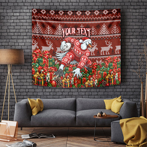 Personalized Sydney Swans Football Christmas Tapestry Australian Football Mascot - Ugly Xmas Pattern Festive