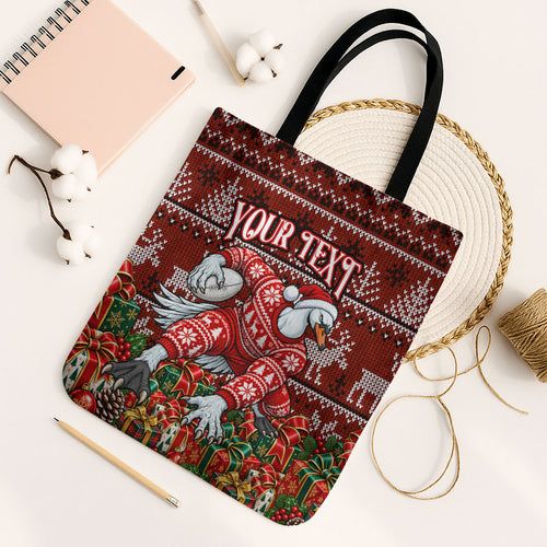 Personalized Sydney Swans Football Christmas Tote Bag Australian Football Mascot - Ugly Xmas Pattern Festive