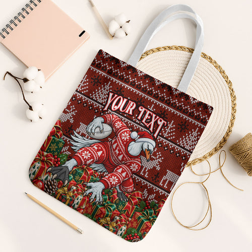 Personalized Sydney Swans Football Christmas Tote Bag Australian Football Mascot - Ugly Xmas Pattern Festive