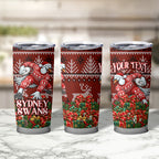 Personalized Sydney Swans Football Christmas Tumbler Cup Australian Football Mascot - Ugly Xmas Pattern Festive