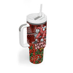 Personalized Sydney Swans Football Christmas Tumbler With Handle Australian Football Mascot - Ugly Xmas Pattern Festive