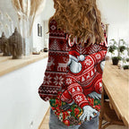 Personalized Sydney Swans Football Christmas Women Casual Shirt Australian Football Mascot - Ugly Xmas Pattern Festive