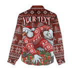 Personalized Sydney Swans Football Christmas Women Casual Shirt Australian Football Mascot - Ugly Xmas Pattern Festive