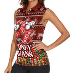 Personalized Sydney Swans Football Christmas Women Sleeveless Polo Shirt Australian Football Mascot - Ugly Xmas Pattern Festive