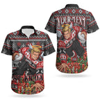 Personalized St Kilda Football Christmas Couples Matching Off Shoulder Maxi Dress and Hawaiian Shirt Australian Football Mascot - Ugly Xmas Pattern Festive