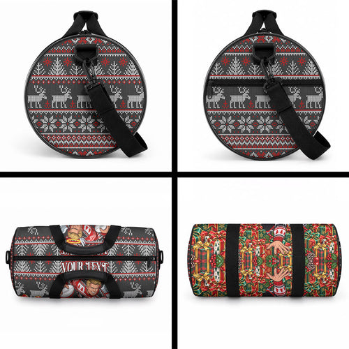Personalized St Kilda Football Christmas Duffle Bag Australian Football Mascot - Ugly Xmas Pattern Festive