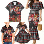 Personalized St Kilda Football Christmas Family Matching Mermaid Dress and Hawaiian Shirt Australian Football Mascot - Ugly Xmas Pattern Festive
