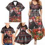 Personalized St Kilda Football Christmas Family Matching Summer Maxi Dress and Hawaiian Shirt Australian Football Mascot - Ugly Xmas Pattern Festive