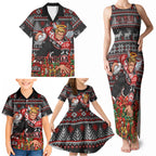 Personalized St Kilda Football Christmas Family Matching Tank Maxi Dress and Hawaiian Shirt Australian Football Mascot - Ugly Xmas Pattern Festive