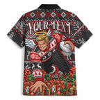 Personalized St Kilda Football Christmas Hawaiian Shirt Australian Football Mascot - Ugly Xmas Pattern Festive