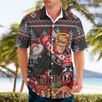 Personalized St Kilda Football Christmas Hawaiian Shirt Australian Football Mascot - Ugly Xmas Pattern Festive