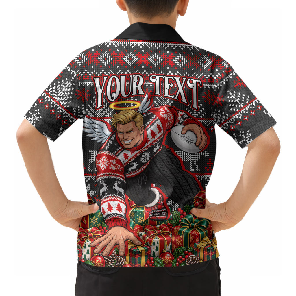 Personalized St Kilda Football Christmas Hawaiian Shirt Australian Football Mascot - Ugly Xmas Pattern Festive