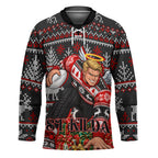 Personalized St Kilda Football Christmas Hockey Jersey Australian Football Mascot - Ugly Xmas Pattern Festive