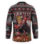 Personalized St Kilda Football Christmas Hockey Jersey Australian Football Mascot - Ugly Xmas Pattern Festive